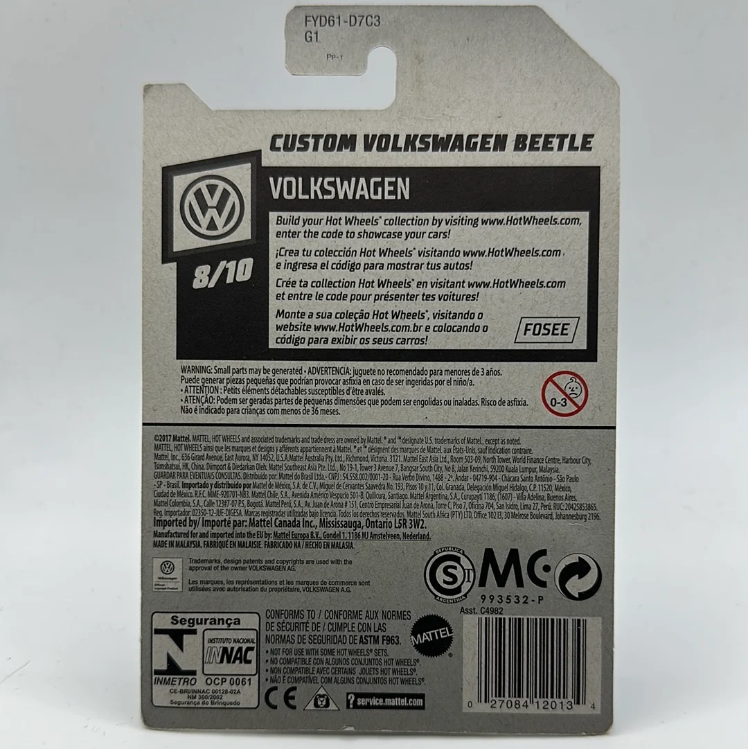 Custom Volkswagen Beetle (Volkswagen 8/10) Hotwheels Mainline 69/250 - Image 2