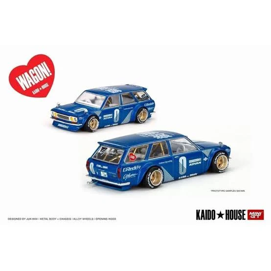 Datsun 510 Wagon Blue 011 Kaido House x MiniGT 1:64 Scale