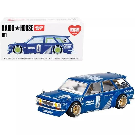 Datsun 510 Wagon Blue 011 Kaido House x MiniGT 1:64 Scale - Image 2