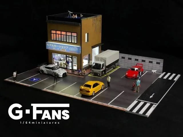 Diecast Shop Model Diorama with LED Lights GFANS 1:64 Scale - Image 8