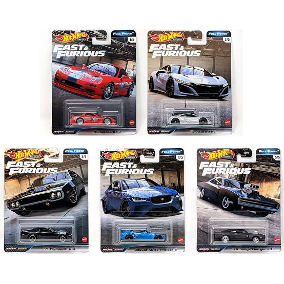 Fast & Furious FULL FORCE 5 Pack Box Set *not sealed* HOTWHEELS PREMIUM Boxed Set