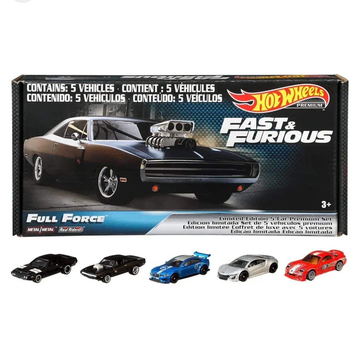 Fast & Furious FULL FORCE 5 Pack Box Set *not sealed* HOTWHEELS PREMIUM Boxed Set - Image 2