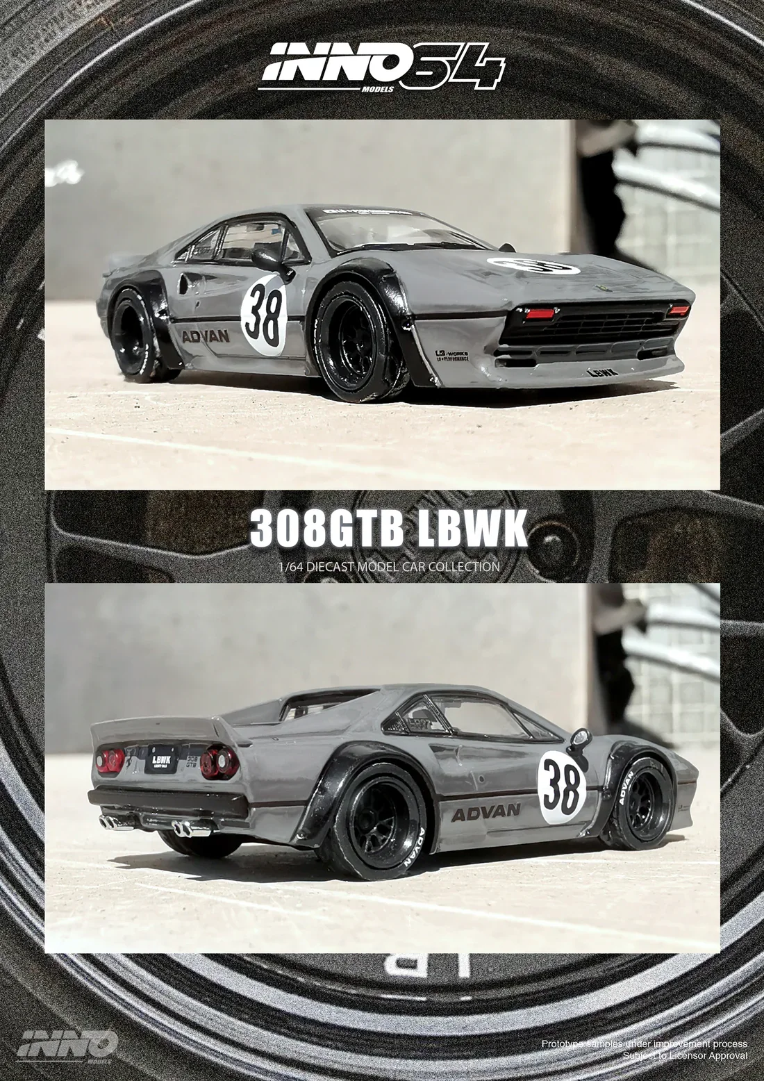 Ferrari 308 GTB Liberty Walk (Grey) INNO64 1/64 - Image 2