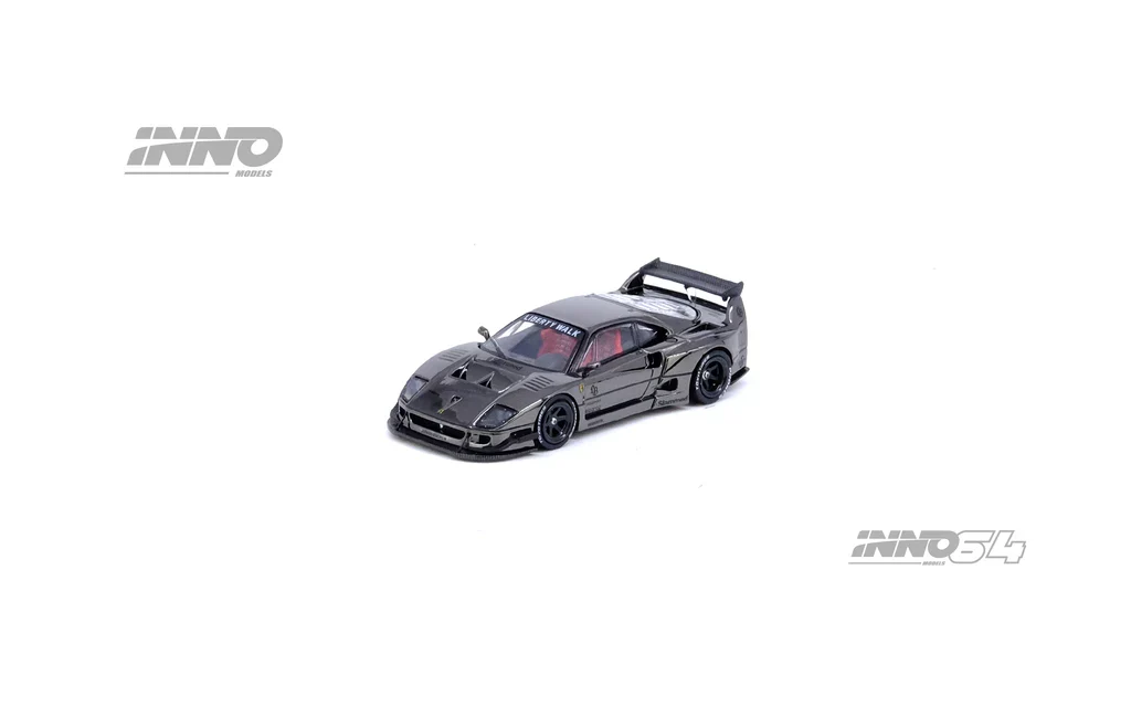FERRARI F40 LBWK LIBERTY WALK (CHROME BLACK) INNO64 1:64 - Image 3