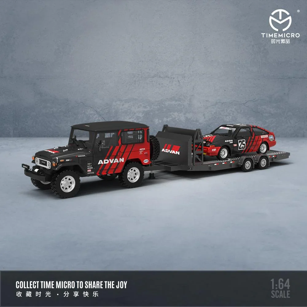 FJ40 TOYOTA / AE86 / TRAILER SET ADVAN - TIMEMICRO 1:64 - Image 2
