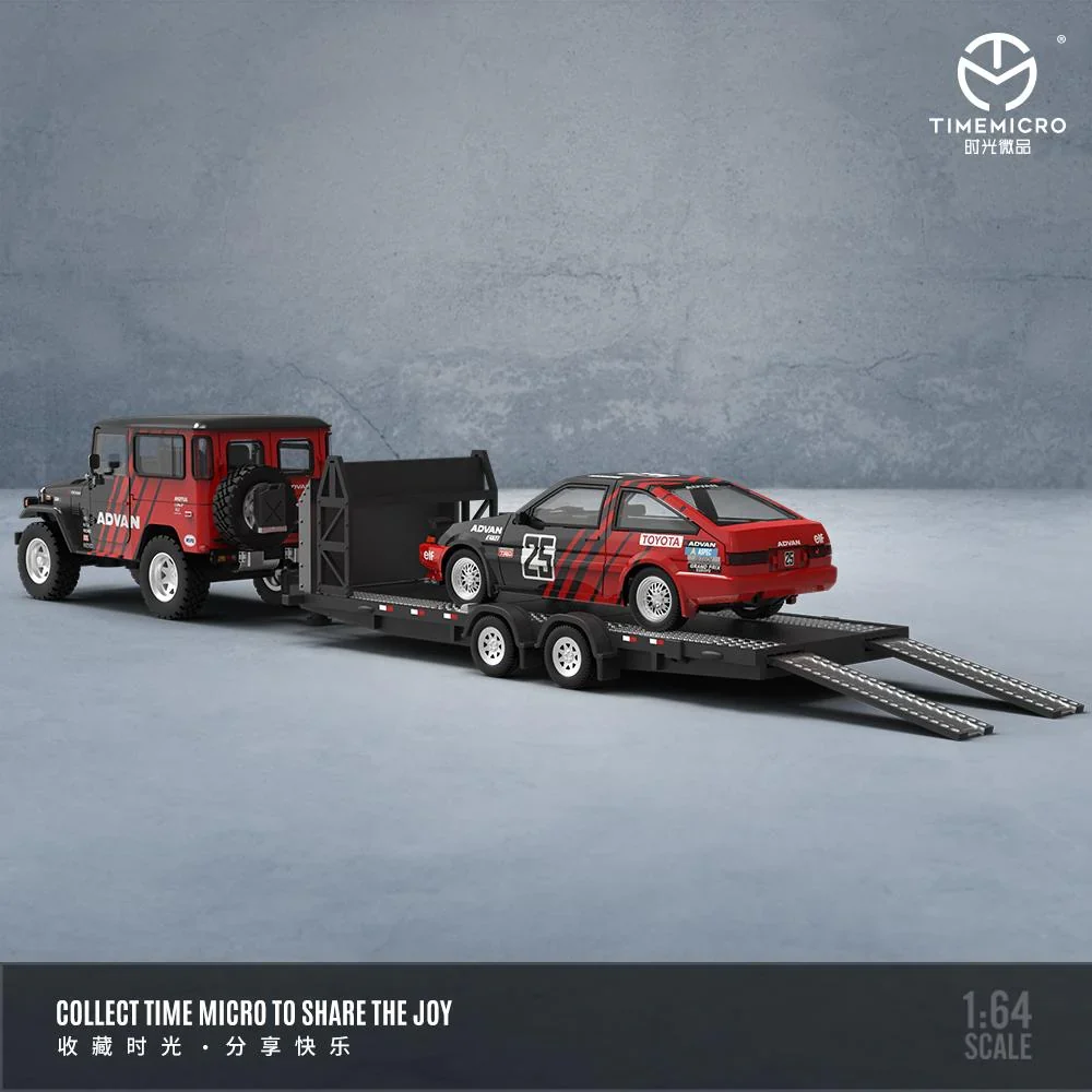 FJ40 TOYOTA / AE86 / TRAILER SET ADVAN - TIMEMICRO 1:64 - Image 4