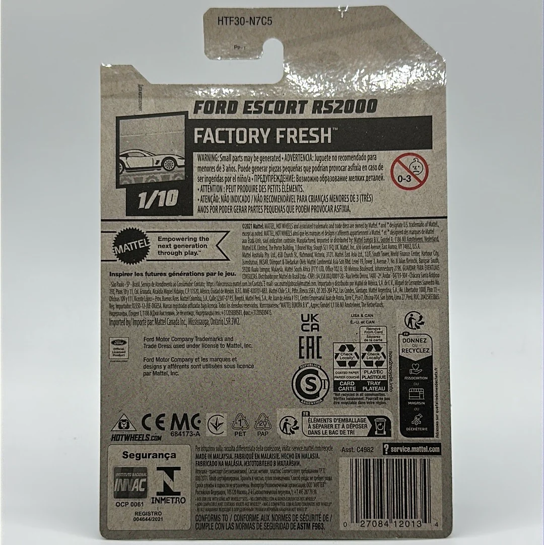Ford Escort RS2000 *STH* Super Treasure Hunt - Factory Fresh 1/10 Hotwheels Mainline 23/250 - Image 2