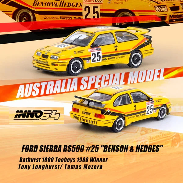 FORD SIERRA RS500 #25 BENSON & HEDGES Bathurst 1000 Tooheys 1988 Winner AUSTRALIA SPECIAL EDITION - INNO64 1:64