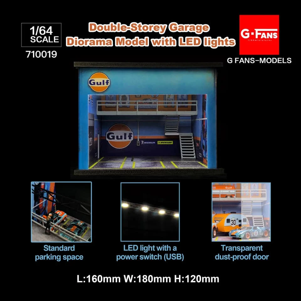 GULF OIL Double-Storey Garage Diorama Display with LED Lights - Image 3