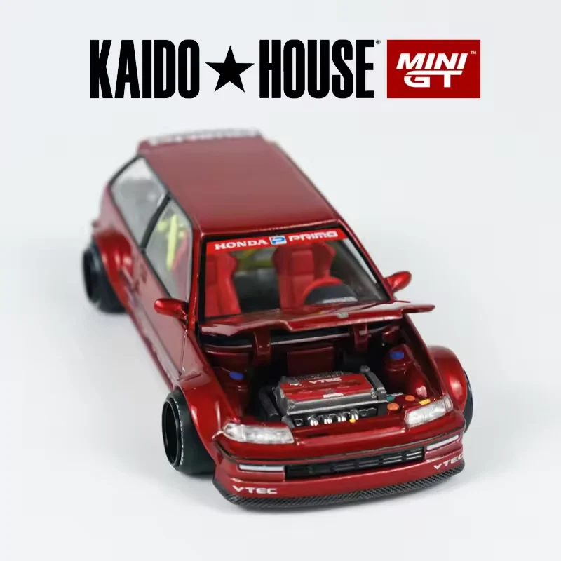 HONDA CIVIC (EF) KAIDO WORKS V2 (RED) KAIDOHOUSE X MINI GT KHMG156 1:64 Scale - Image 4