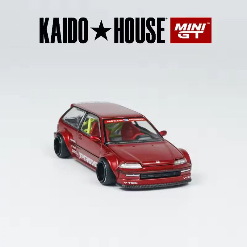 HONDA CIVIC (EF) KAIDO WORKS V2 (RED) KAIDOHOUSE X MINI GT KHMG156 1:64 Scale - Image 6