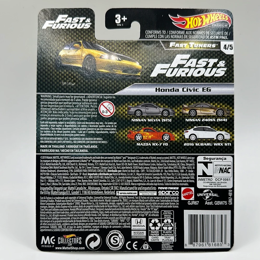 Honda Civic EG Fast Turners 4/5 Hotwheels Premium 1:64 - Image 2