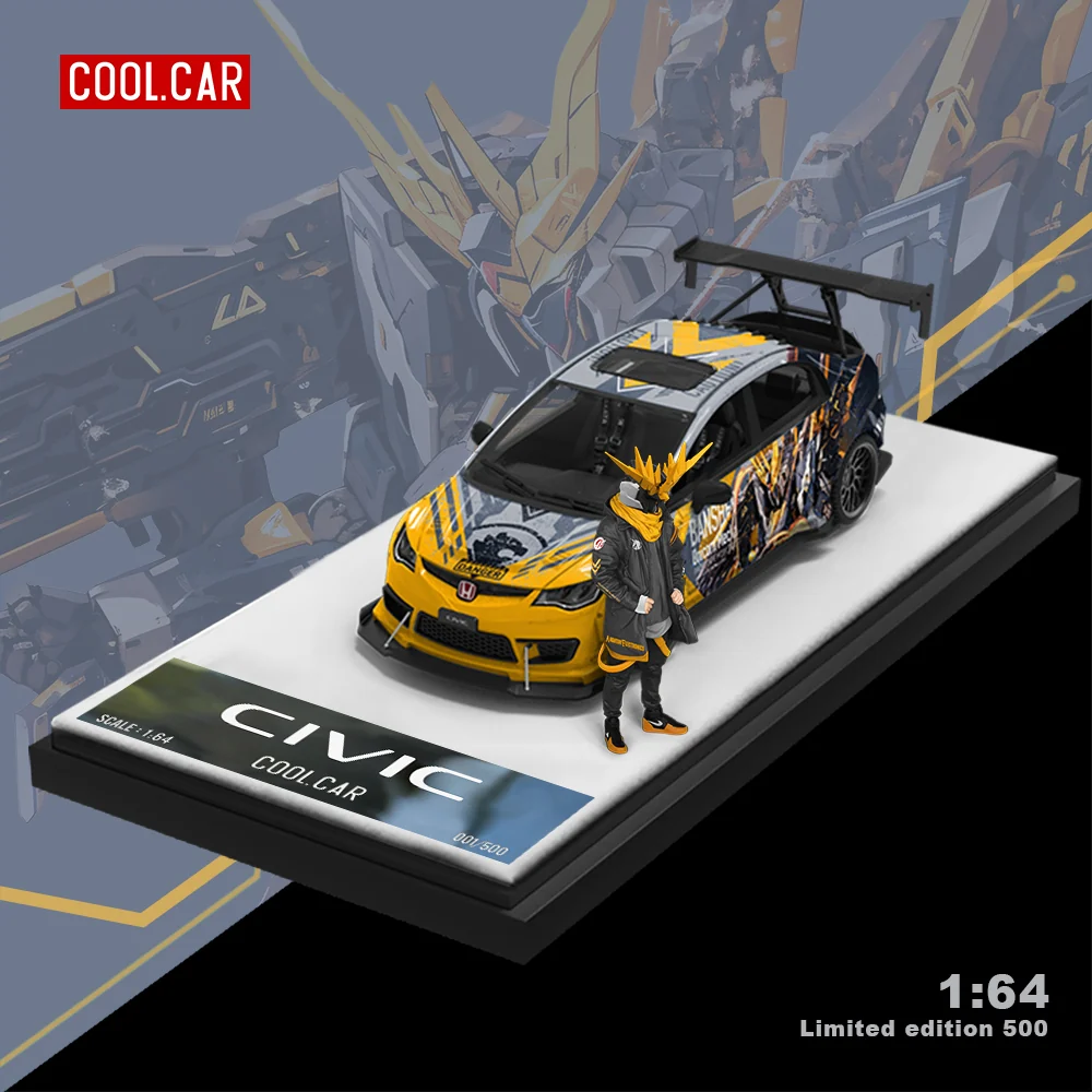 Honda Civic GUNDAM Modified Grey Mech Edition *LIMITED TO 500pcs* CoolCar 1:64