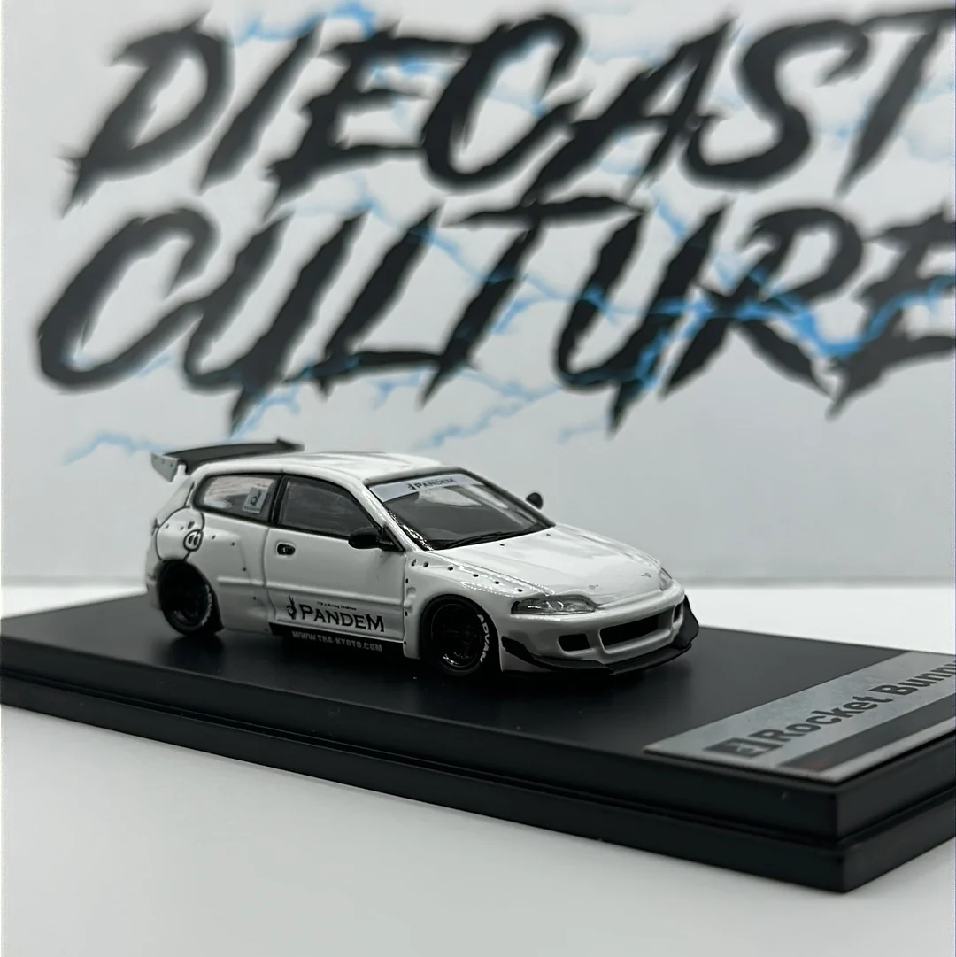 HONDA EG6 ROCKET BUNNY PANDEM WHITE 1:64 Scale - Image 3