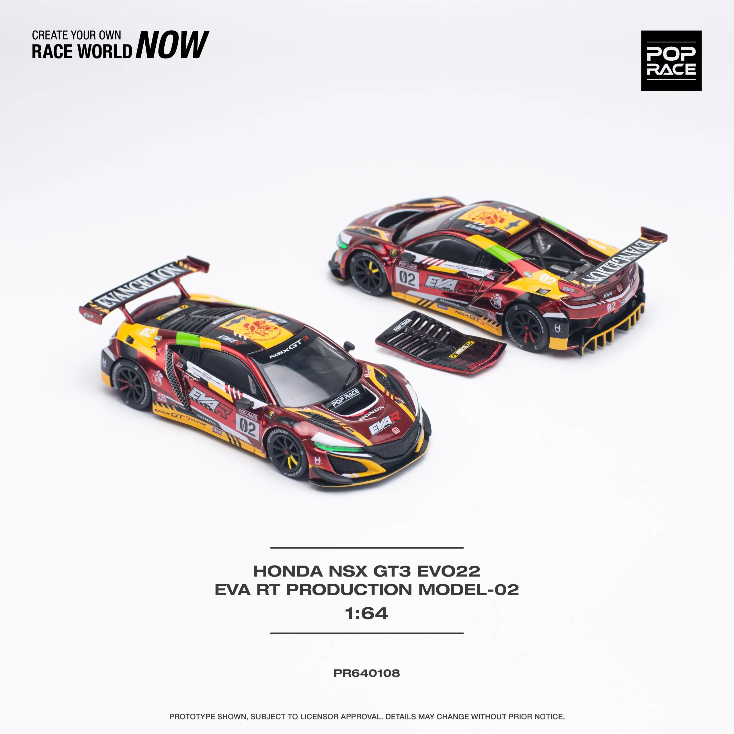 Honda NSX GT3 EVO22 EVA RT Production Model-02 POP RACE 1:64 - Image 2