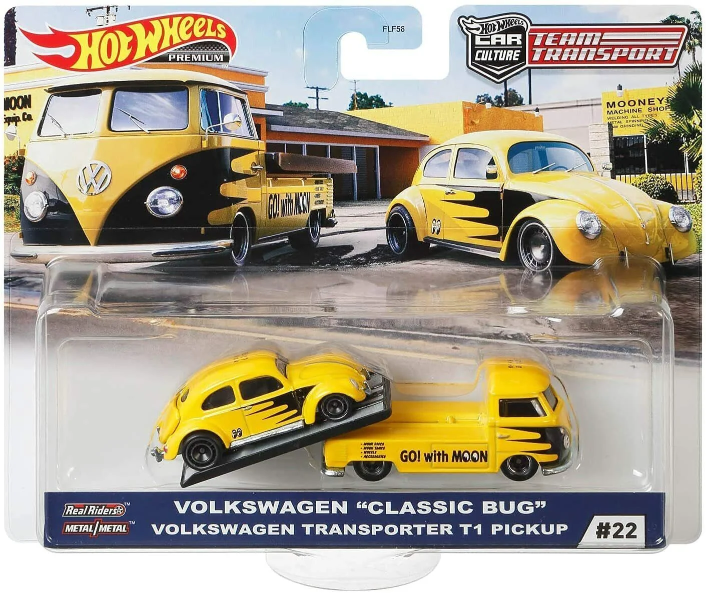 Hotwheels Premium Team Transport #22 - Volkswagen "Classic Bug" / Volkswagen Transporter T1 Pickup