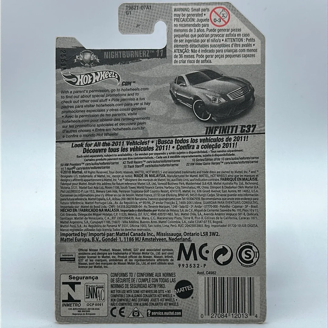 Infinity G37 Skyline - 4/10 NightBurnerz 11 Hotwheels Mainline 114/244 - Image 2