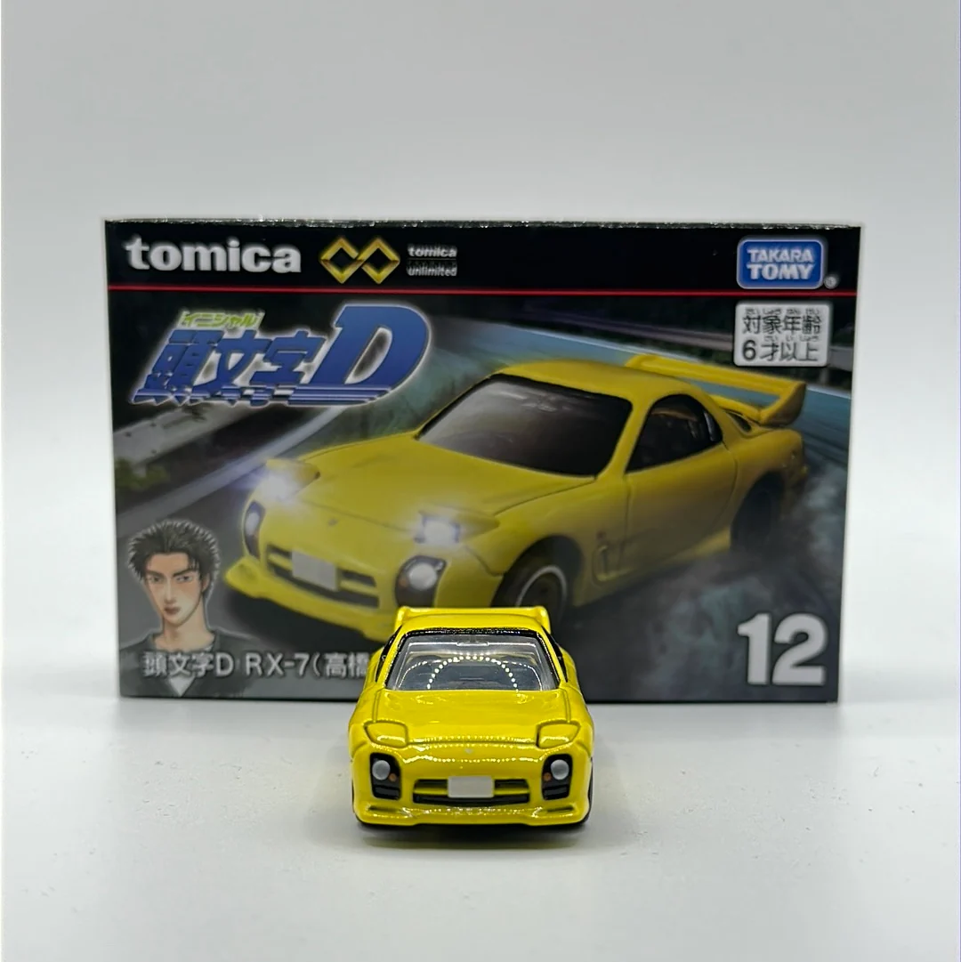 Initial D RX-7 Yellow 12 (Pop-up Headlights) TOMICA TAKARA TOMY 1:64 - Image 3