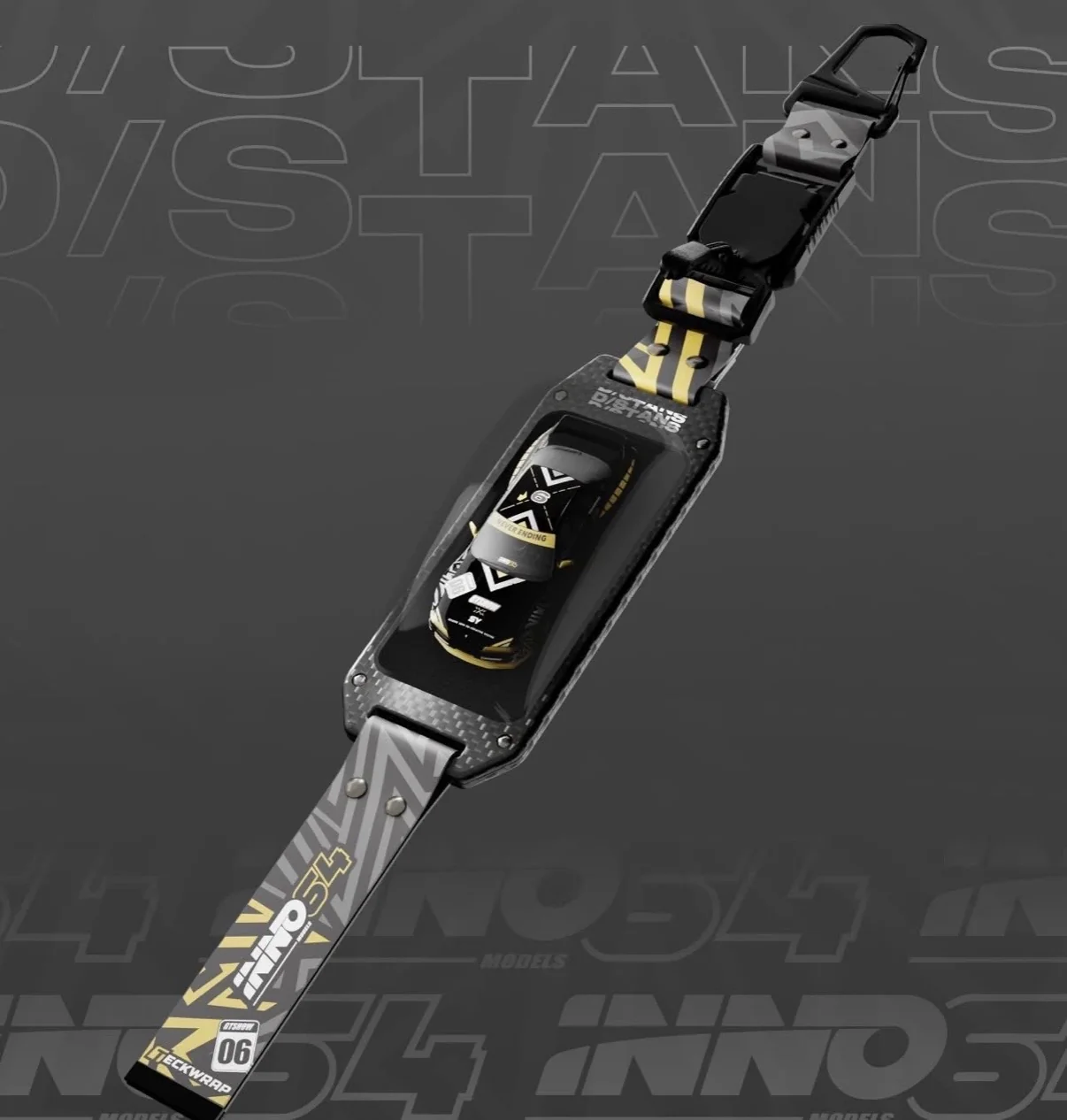 INNO64 x D/Stans Carbon Fibre Buckle Keychain Display + Nissan Skyline GT-R32 Black VIP Exclusive | 2026 GT SHOW - Image 2