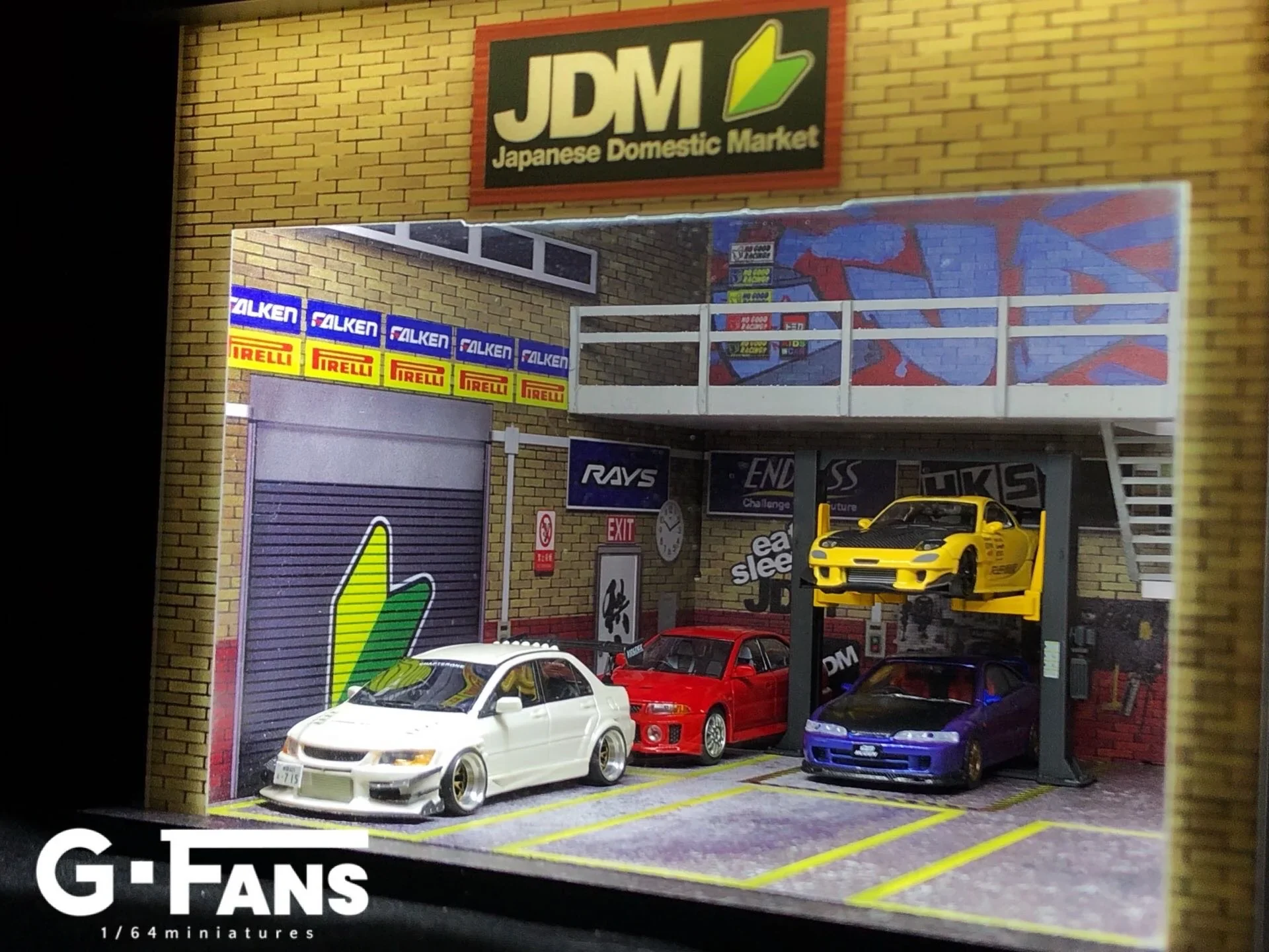 Japanese JDM Double Deck Diorama G-Fans 1:64 Scale