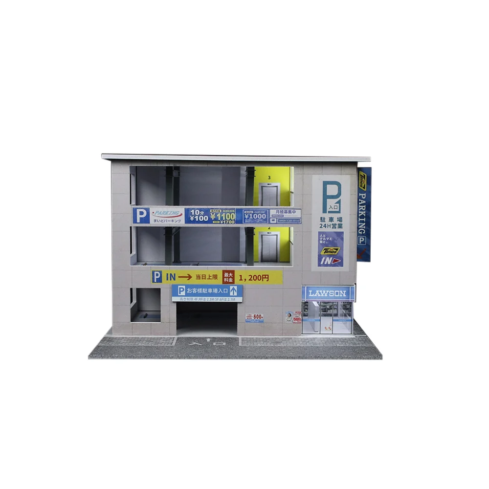 Japanese Parking Garage Scene w/LED Lights - Morearts 1:64 - Image 6