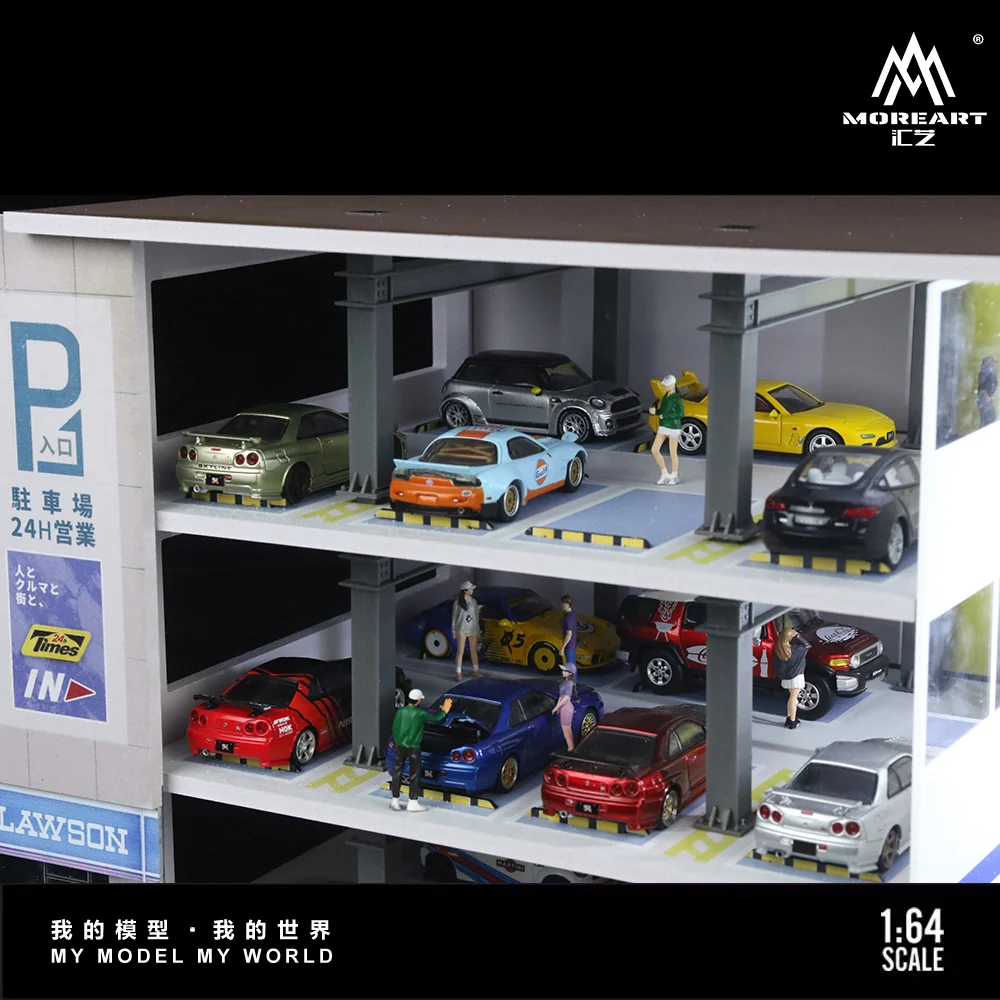 Japanese Parking Garage Scene w/LED Lights - Morearts 1:64 - Image 7