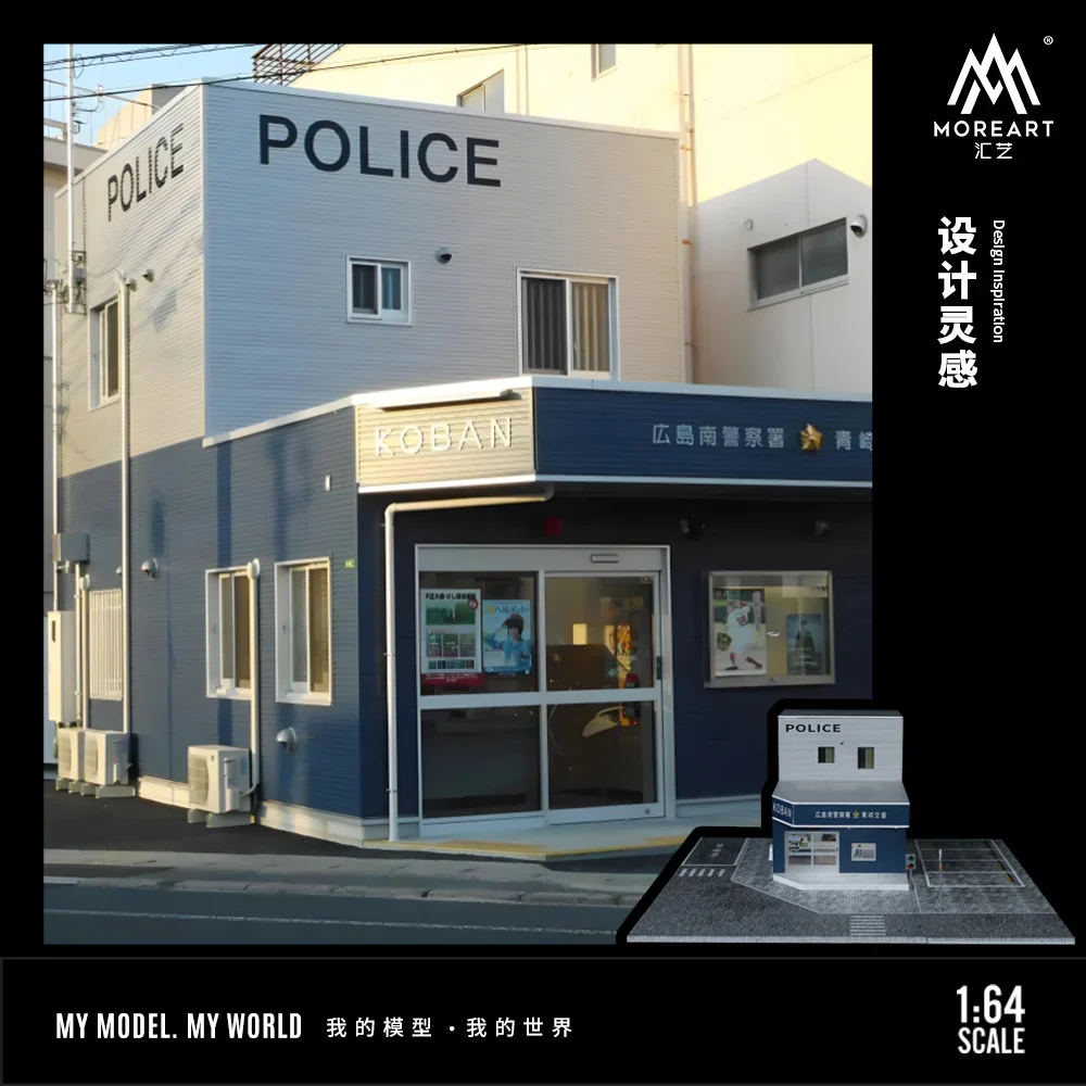 JAPANESE POLICE STATION SCENE MODEL MO936408 - MOREART 1:64 - Image 2