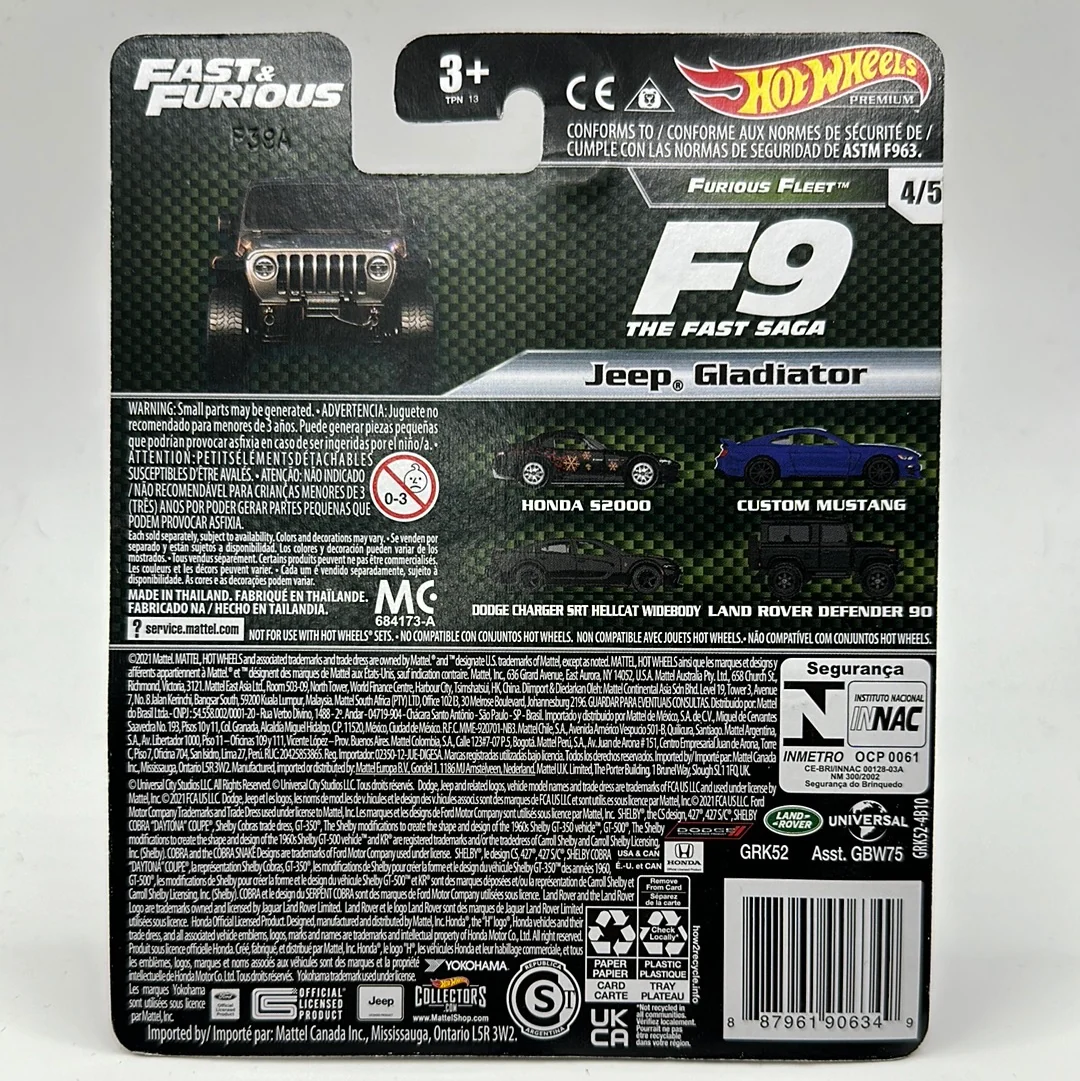 Jeep Gladiator Furious Fleet 4/5 Fast & Furious Hotwheels Premium 1:64 - Image 2