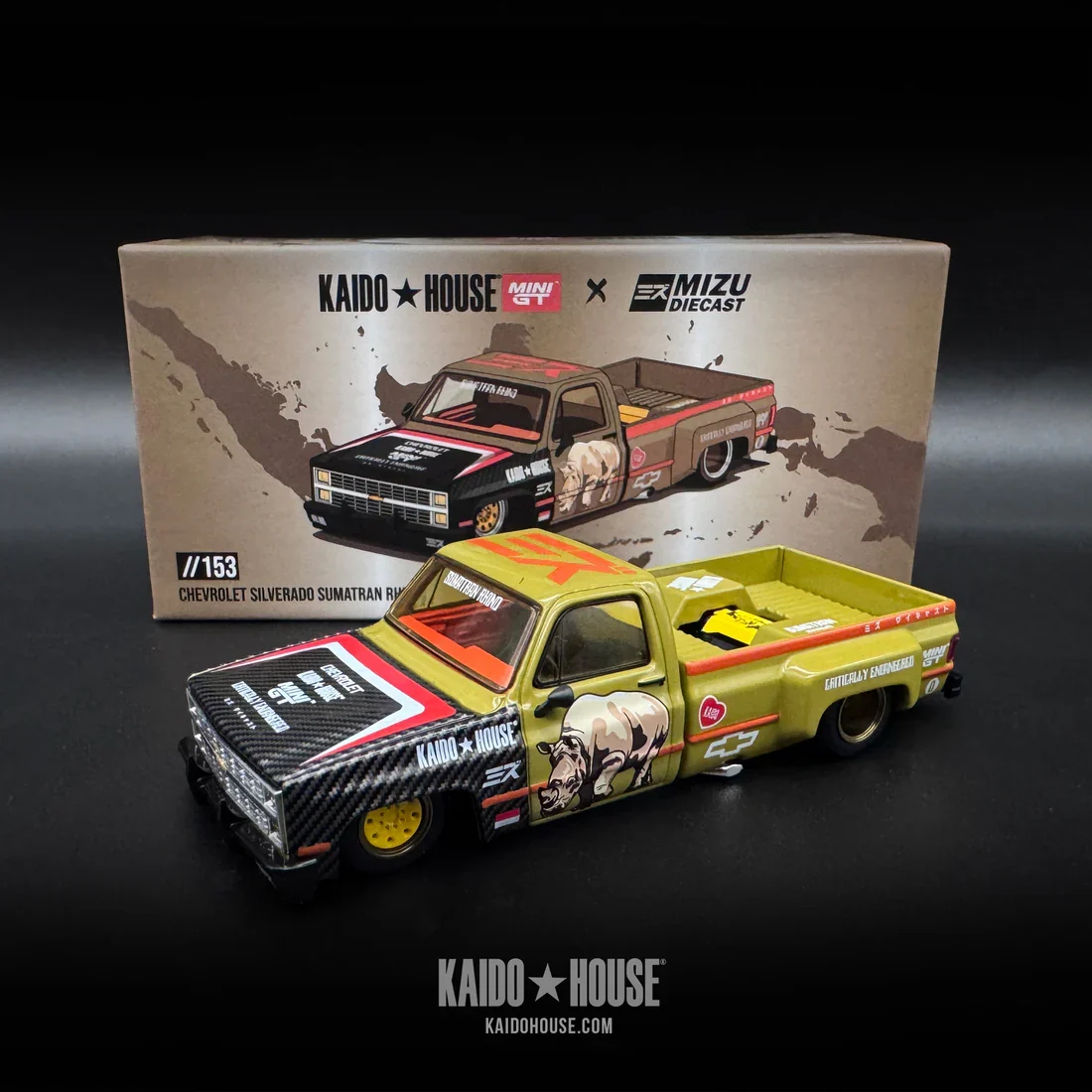 Kaido GT Chevrolet Silverado Sumatran Rhino x Mizu Diecast MiniGT