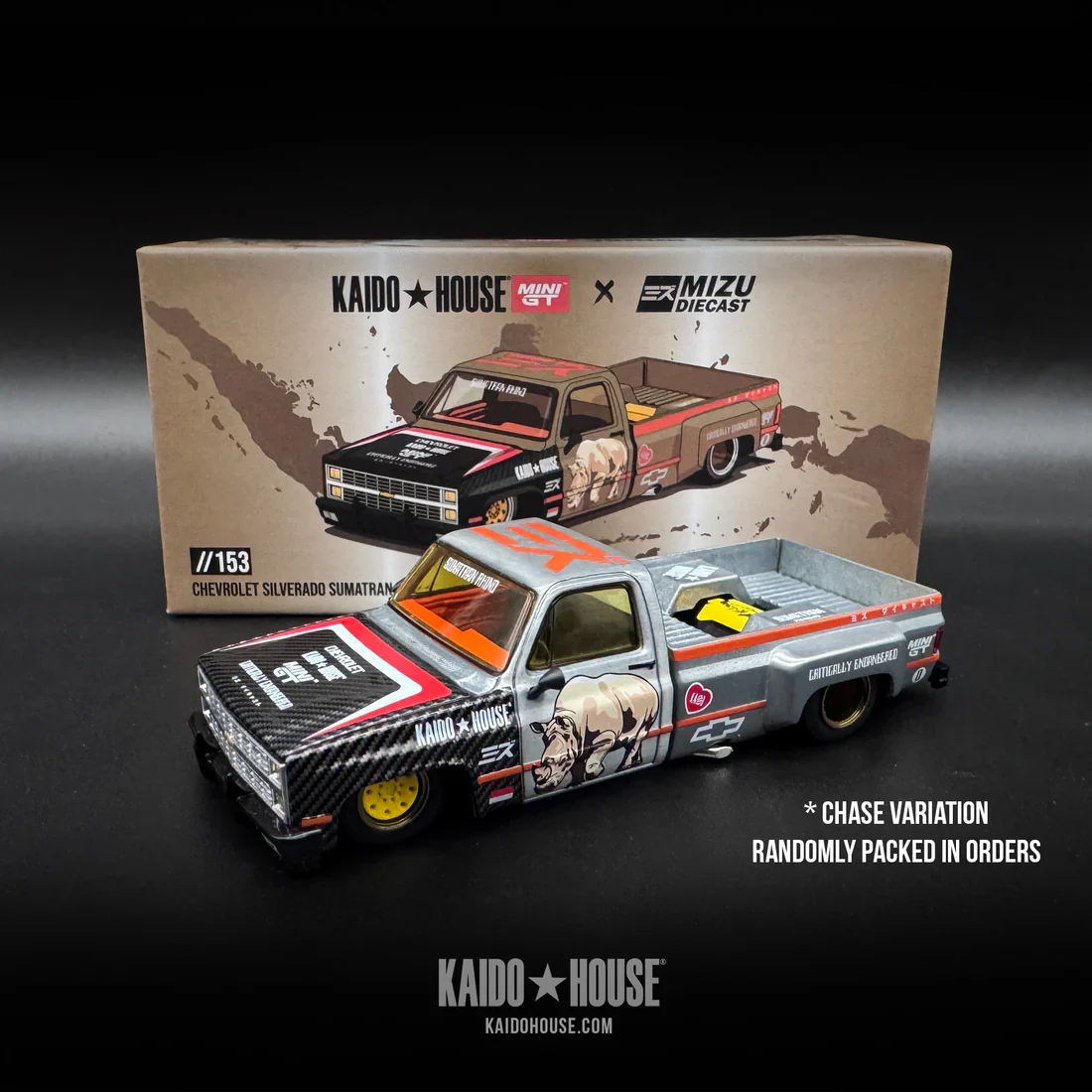 Kaido GT Chevrolet Silverado Sumatran Rhino x Mizu Diecast MiniGT - Image 2