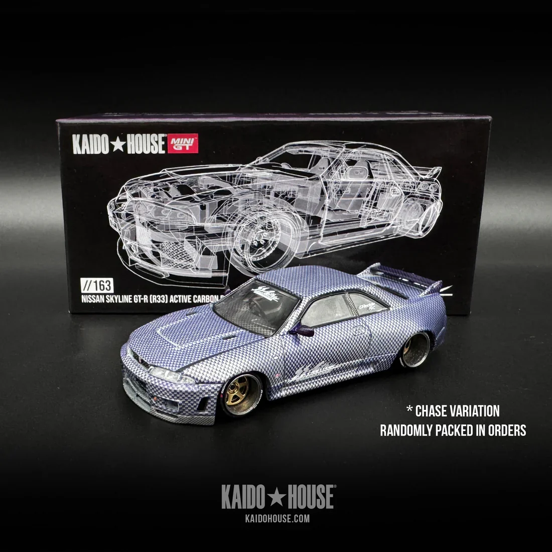 Kaido GT Nissan Skyline GT-R (R33) Active Carbon R V2 MiniGT - Image 2