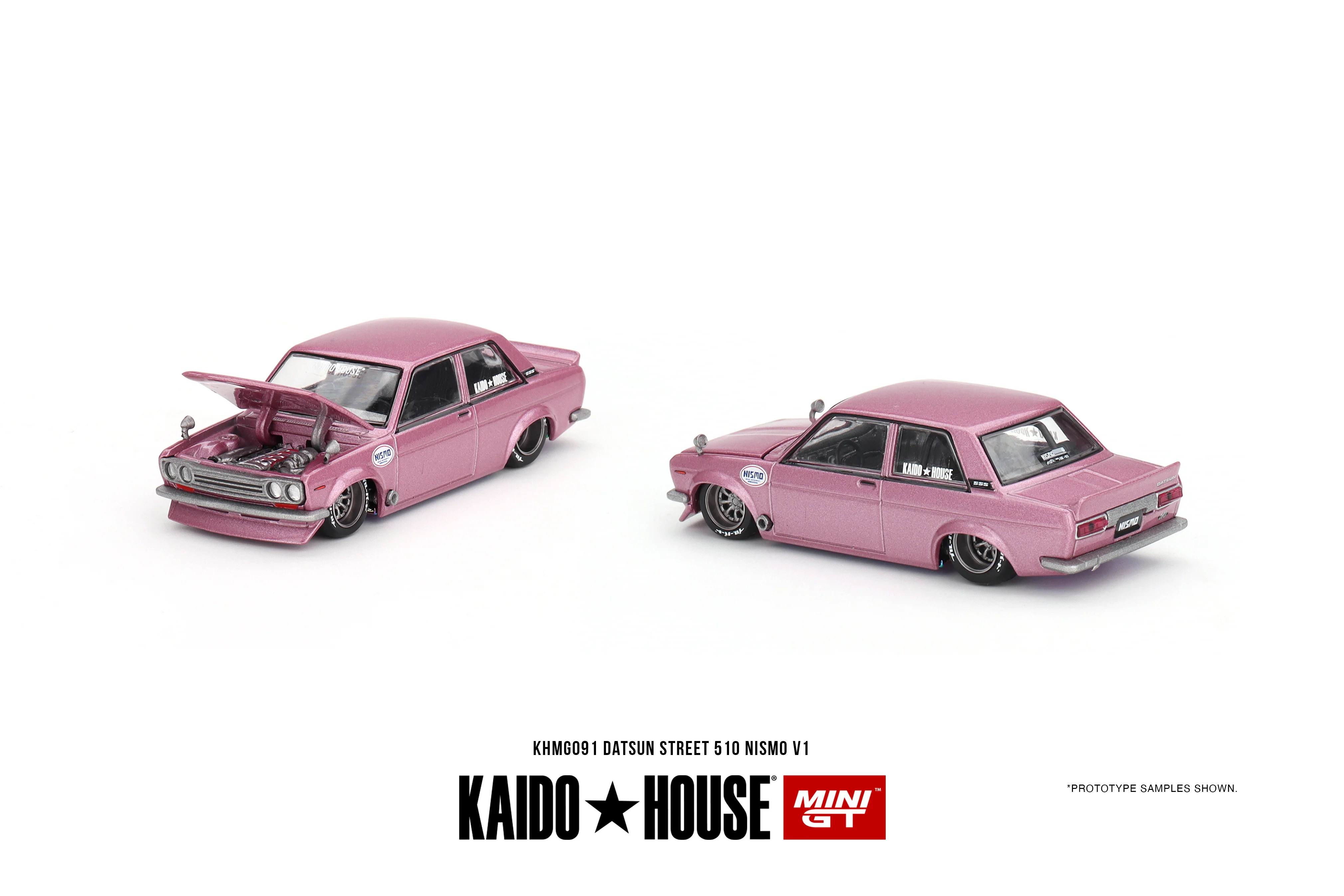 Datsun 510 Street Nismo V1 Pink 091 Kaido House x MiniGT 1:64 Scale - Image 2