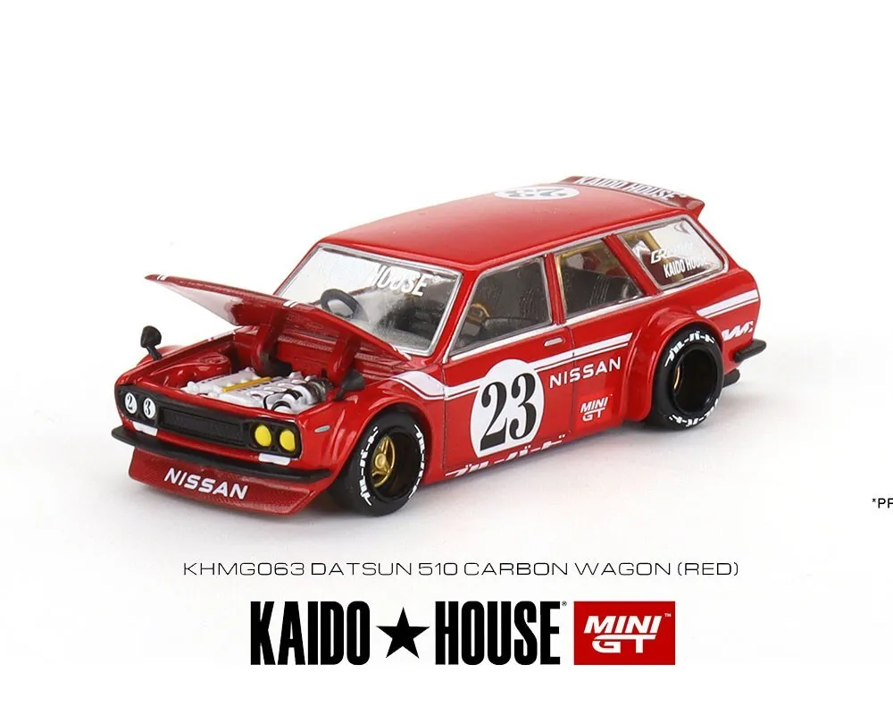 Datsun 510 Carbon Wagon 063 (Red) Kaido House x MiniGT 1:64 Scale - Image 2