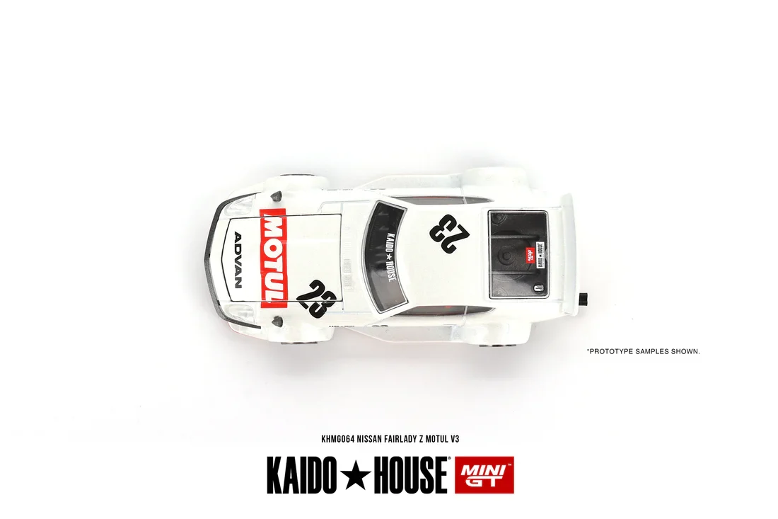 Datsun Fairlady Z Motul V3 White 064 Kaido House x MiniGT 1:64 Scale - Image 2