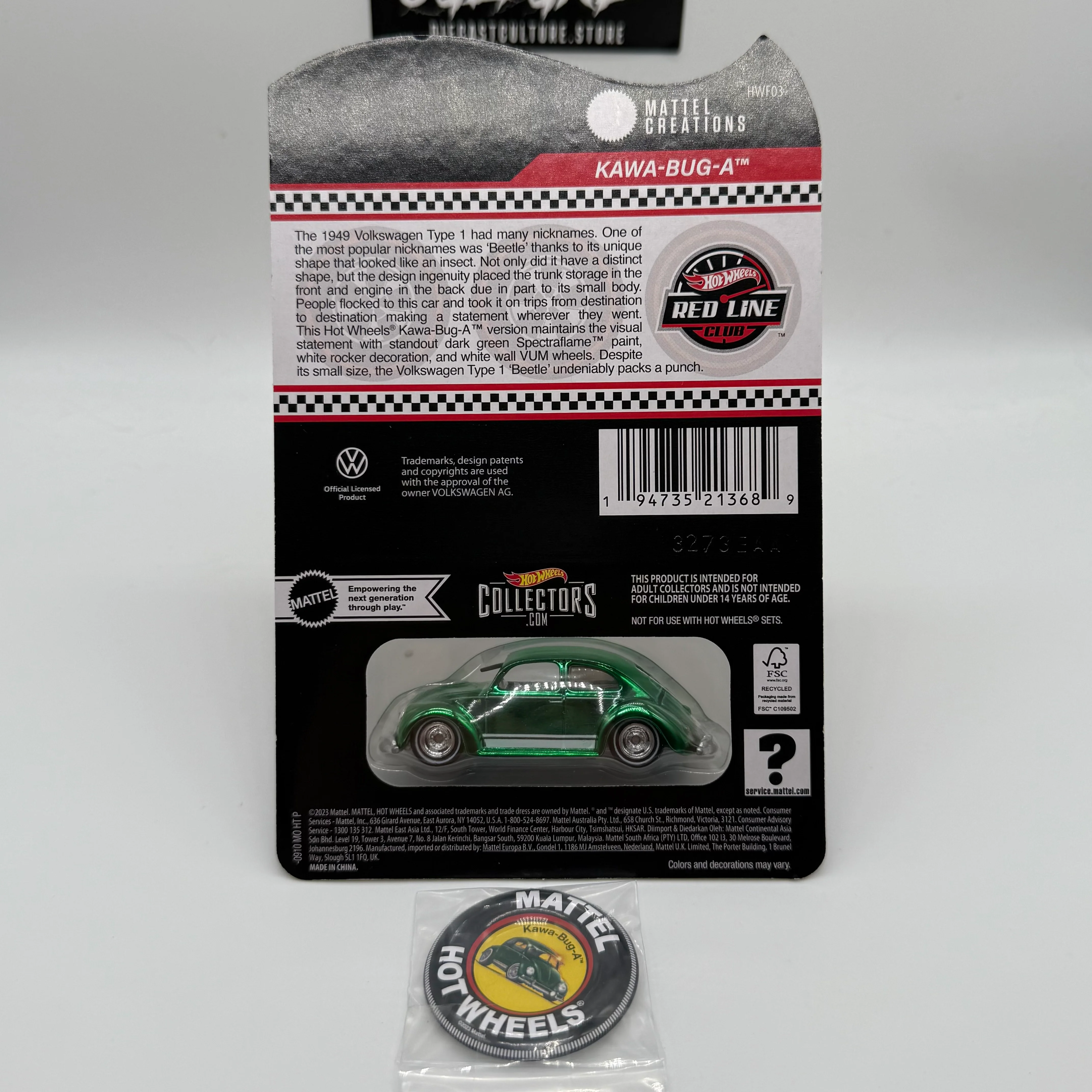 KAWA-BUG-A RLC Hotwheels 2024 Club Exclusive Car *Includes Pin & Case Protector* - Image 2