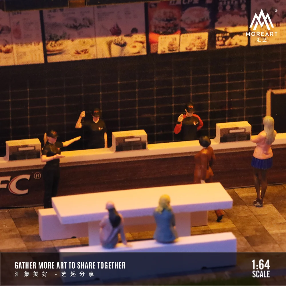 KFC Restaurant Parking Scene w/LED Lights Morearts 1:64 - Image 4