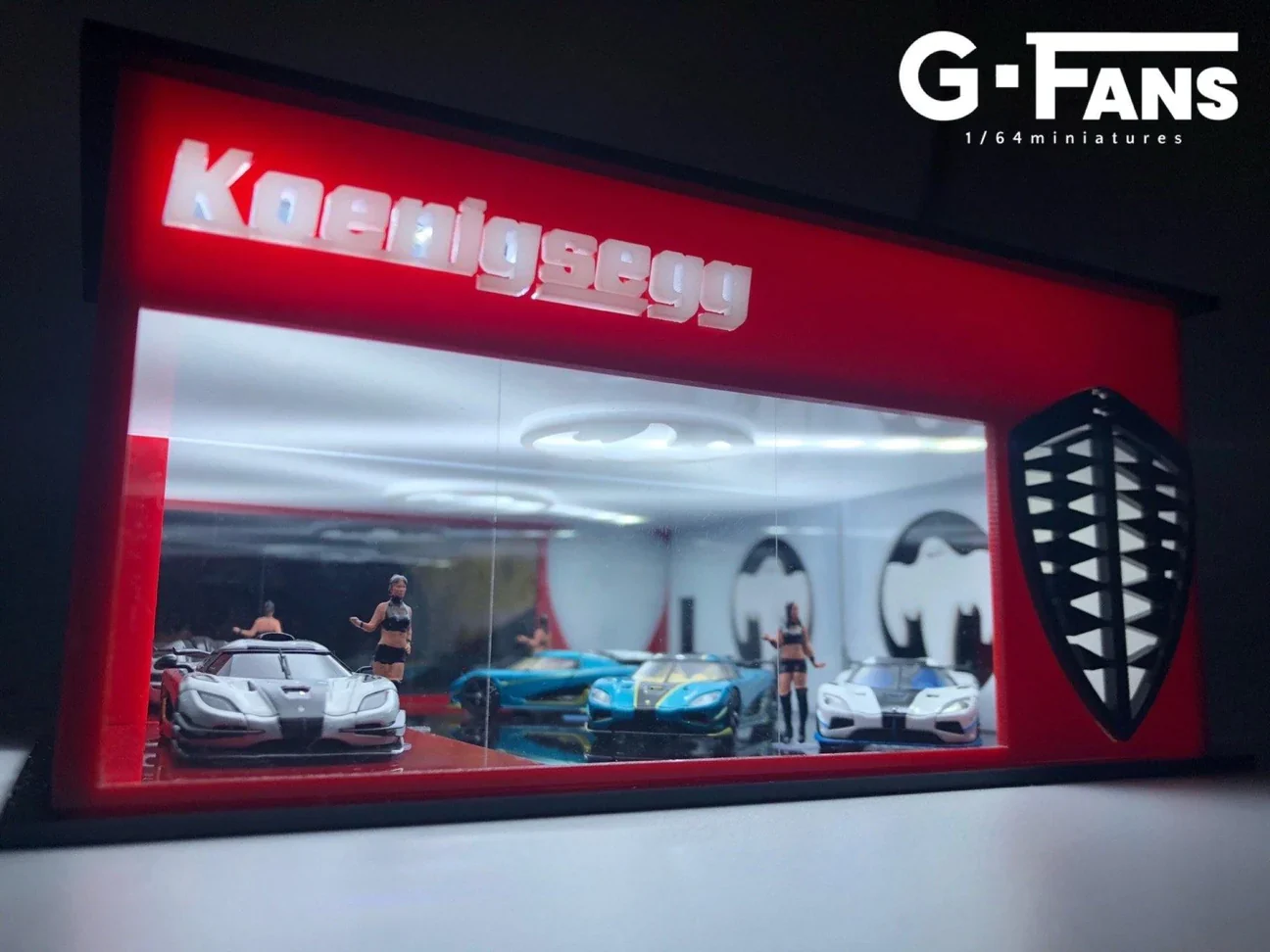 KOENIGSEGG DEALERSHIP Showroom Diorama Display with LED Lights G-FANS 1:64 - Image 6