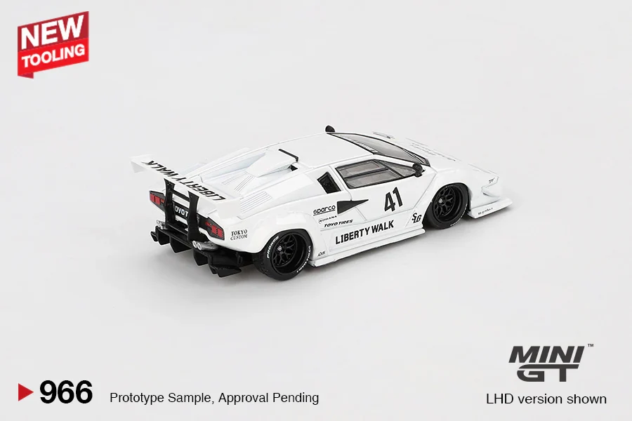 LAMBORGHINI COUNTACH LB-WORKS (WHITE) TOKYO AUTO SALON MINI GT 1:64 - Image 2
