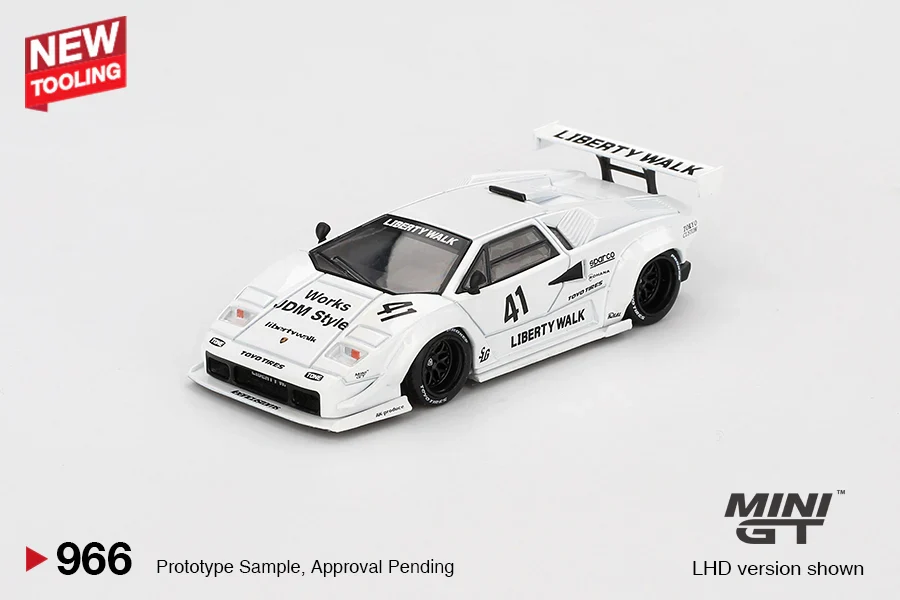LAMBORGHINI COUNTACH LB-WORKS (WHITE) TOKYO AUTO SALON MINI GT 1:64 - Image 3