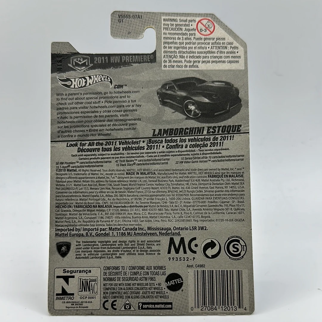 Lamborghini Estoque 2011 HW Premier Hotwheels 48/50 Mainline 1:64 - Image 2
