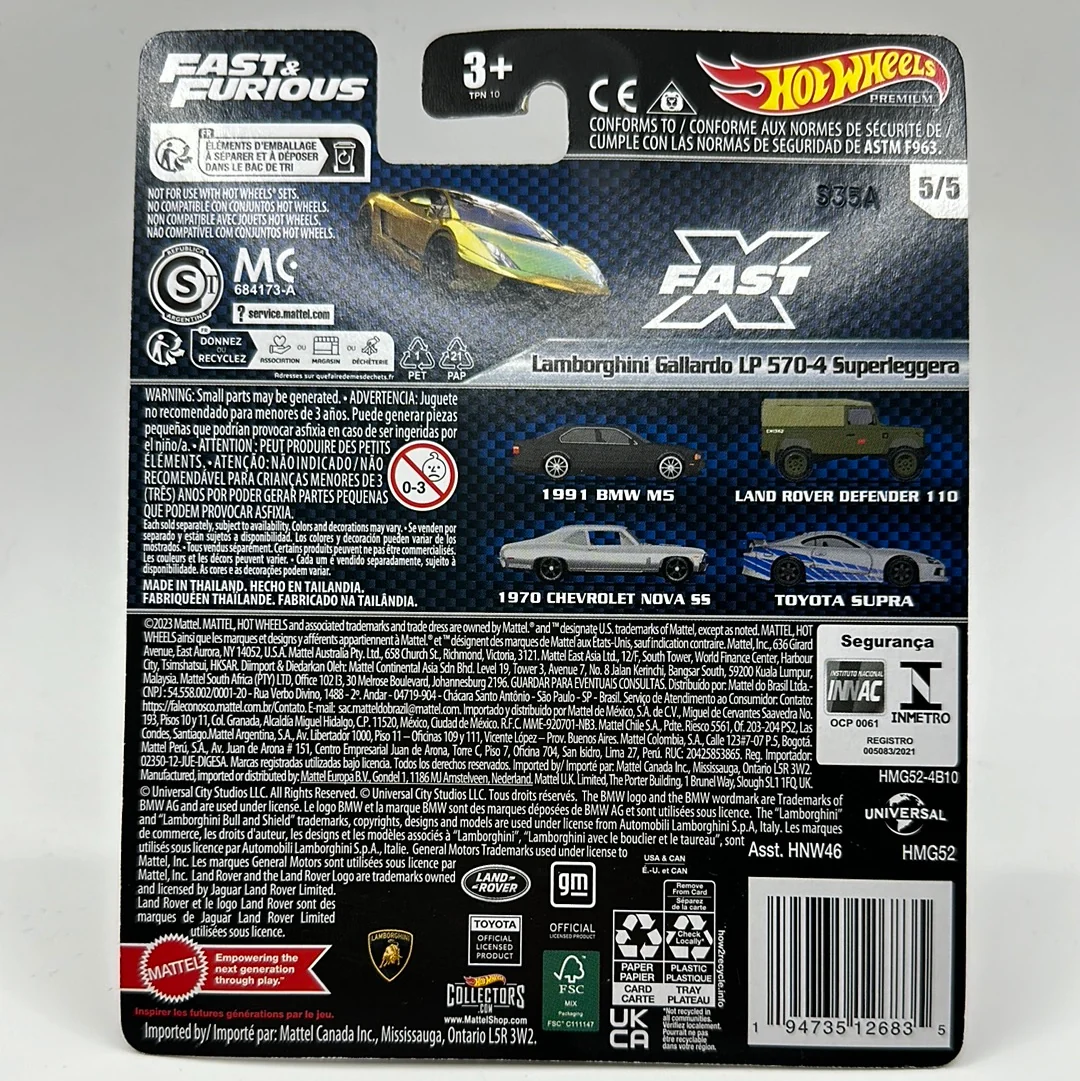 Lamborghini Gallardo LP 570-4 Superleggera Fast & Furious 5/5 Hotwheels Premium 1:64 - Image 2
