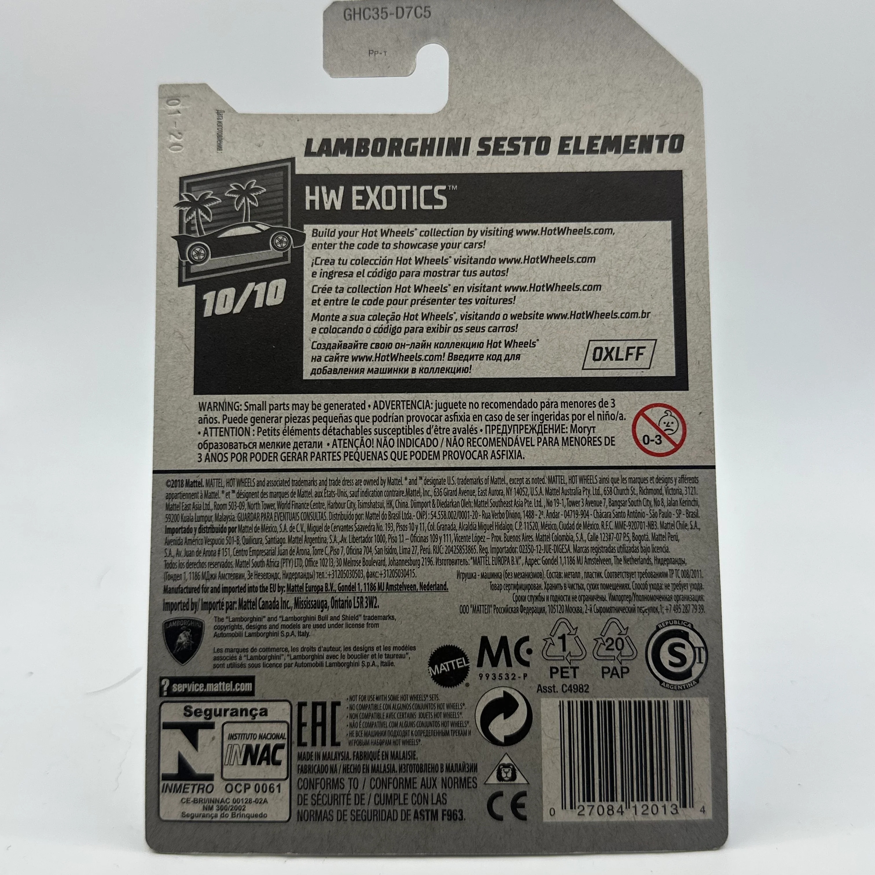 Lamborghini Sesto Elemento - HW Exotics 10/10 Hotwheels Mainline 164/250 - Image 2
