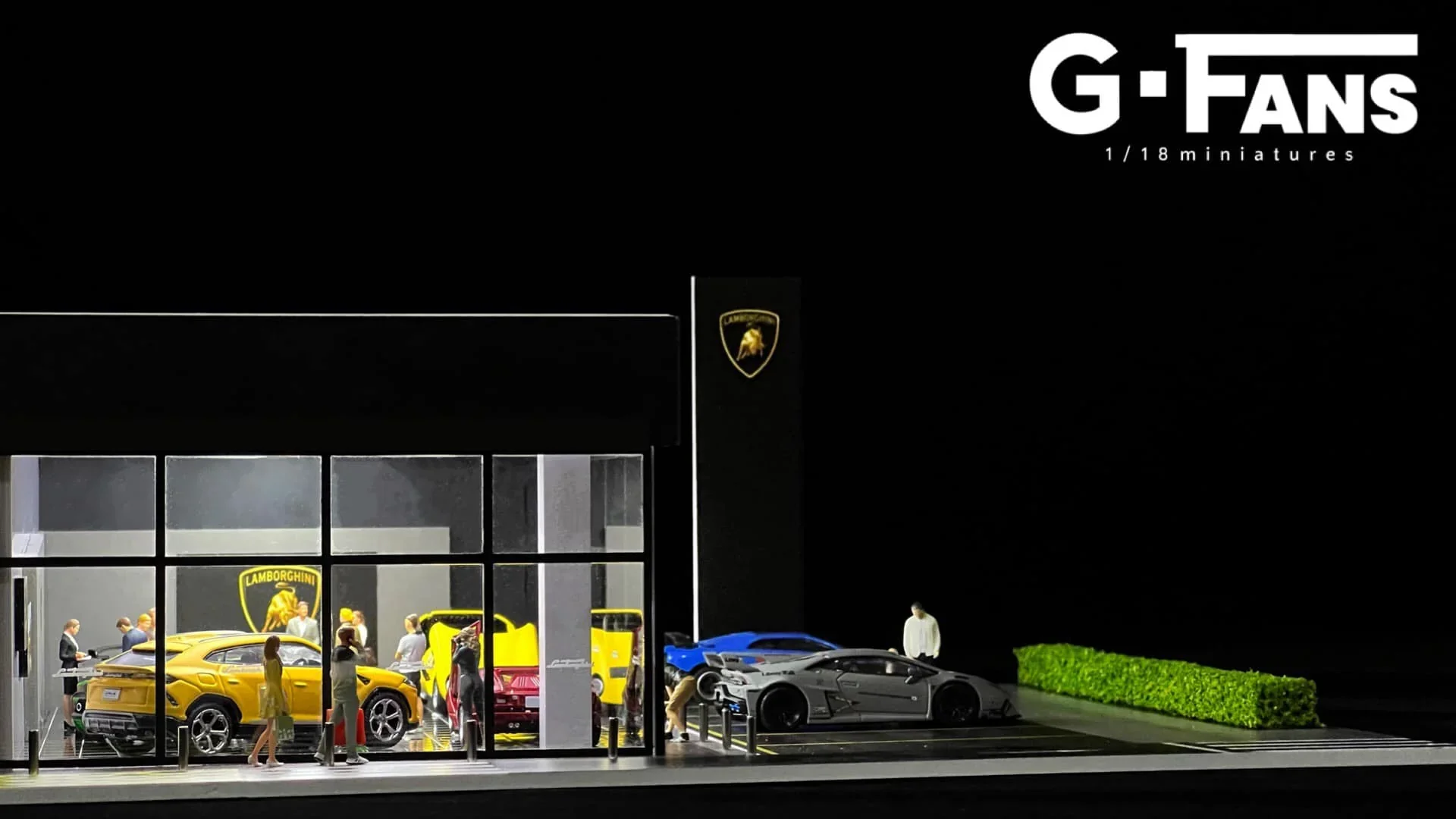 LAMBORGINI DEALERSHIP Diorama Display with LED Lights 1:64 Scale - Image 5