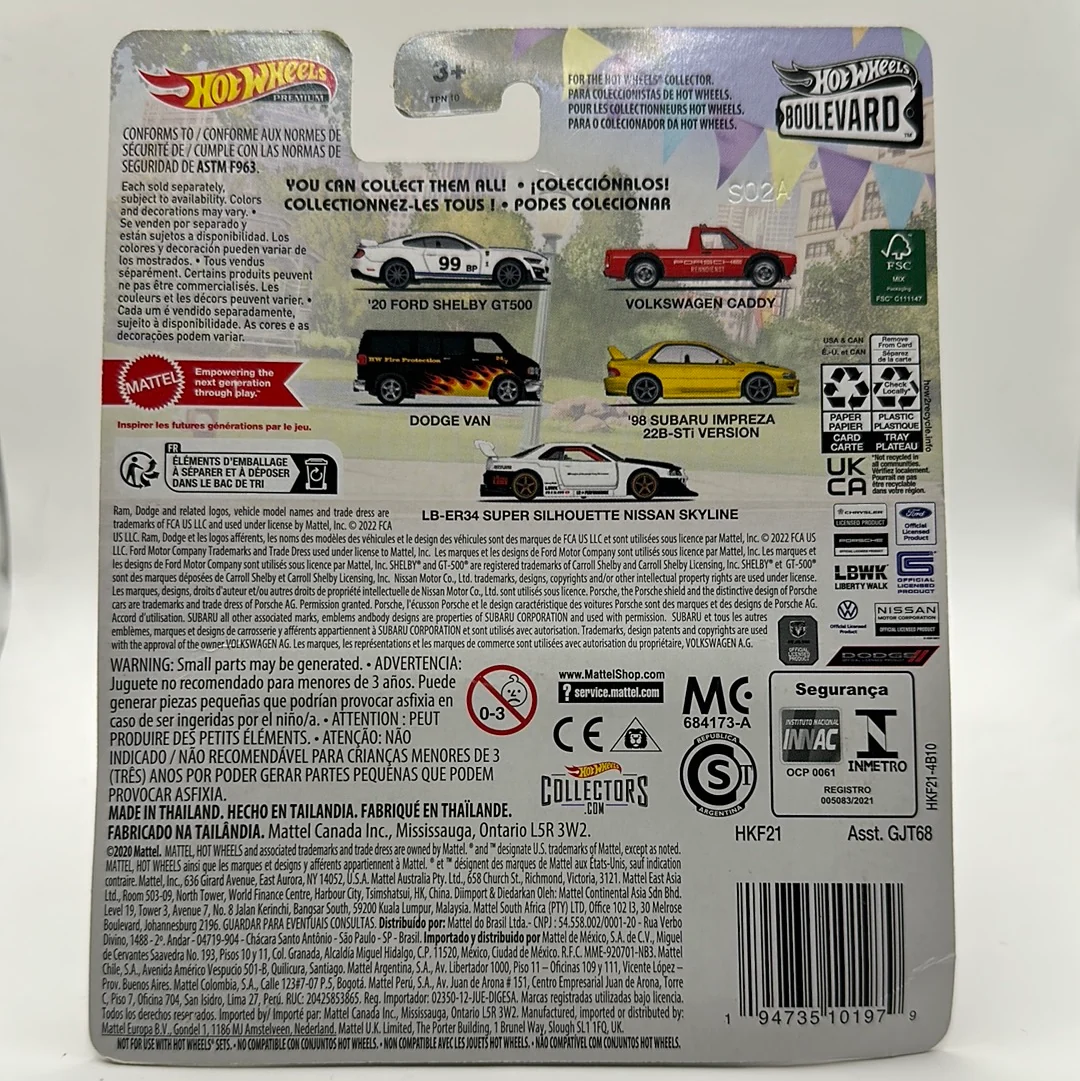 LB-ER34 Super Silhouette Nissan Skyline LBWK Liberty Walk BOULEVARD #70 Hotwheels Premium *CREASED CORNER RS* - Image 2