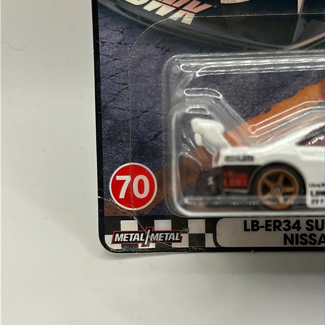 LB-ER34 Super Silhouette Nissan Skyline LBWK Liberty Walk BOULEVARD #70 Hotwheels Premium *CREASED CORNER RS* - Image 4