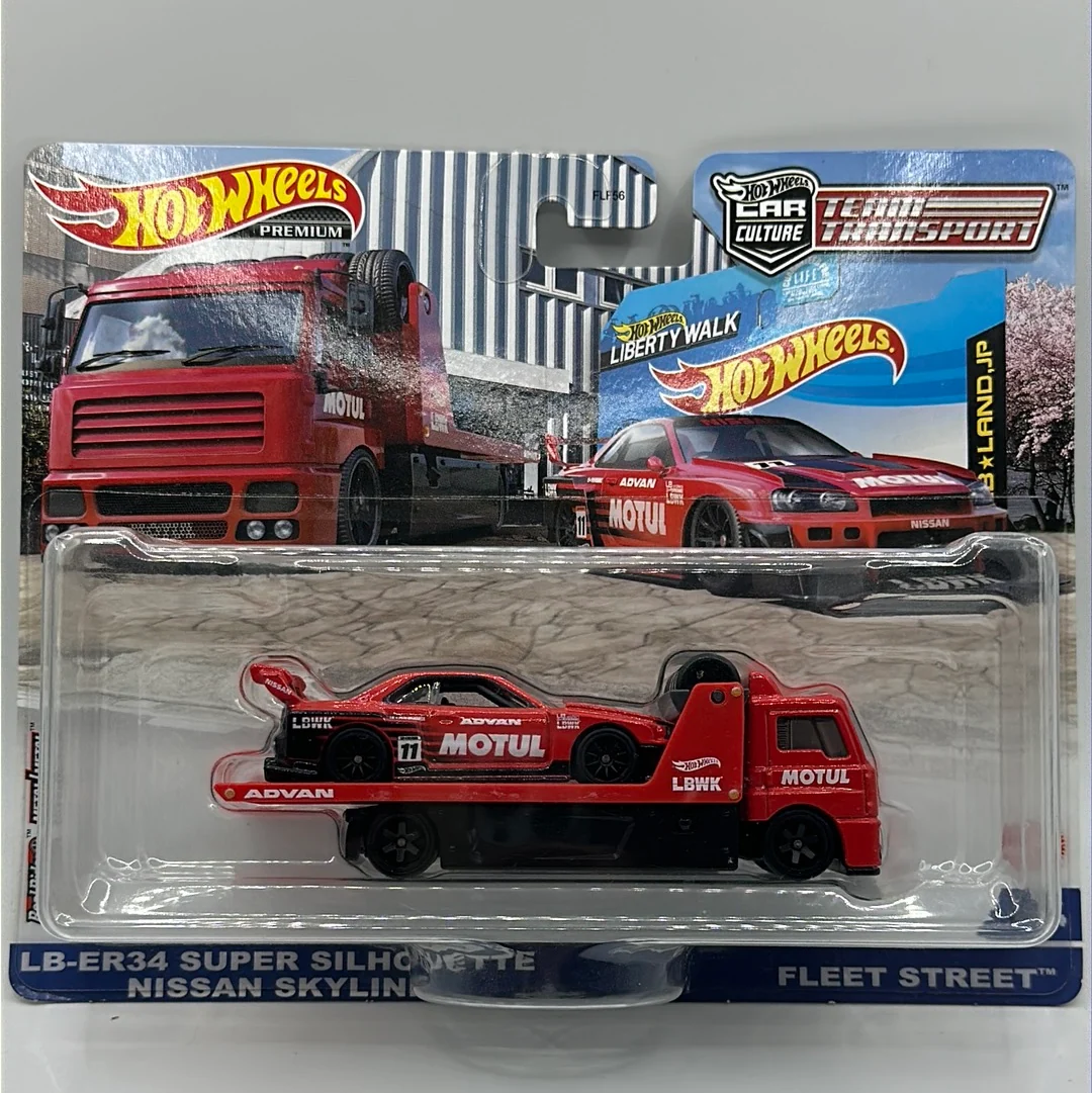 LB-ER34 Super Silhouette Nissan Skyline R34 FLEET STREET #44 Hotwheels Team Transport