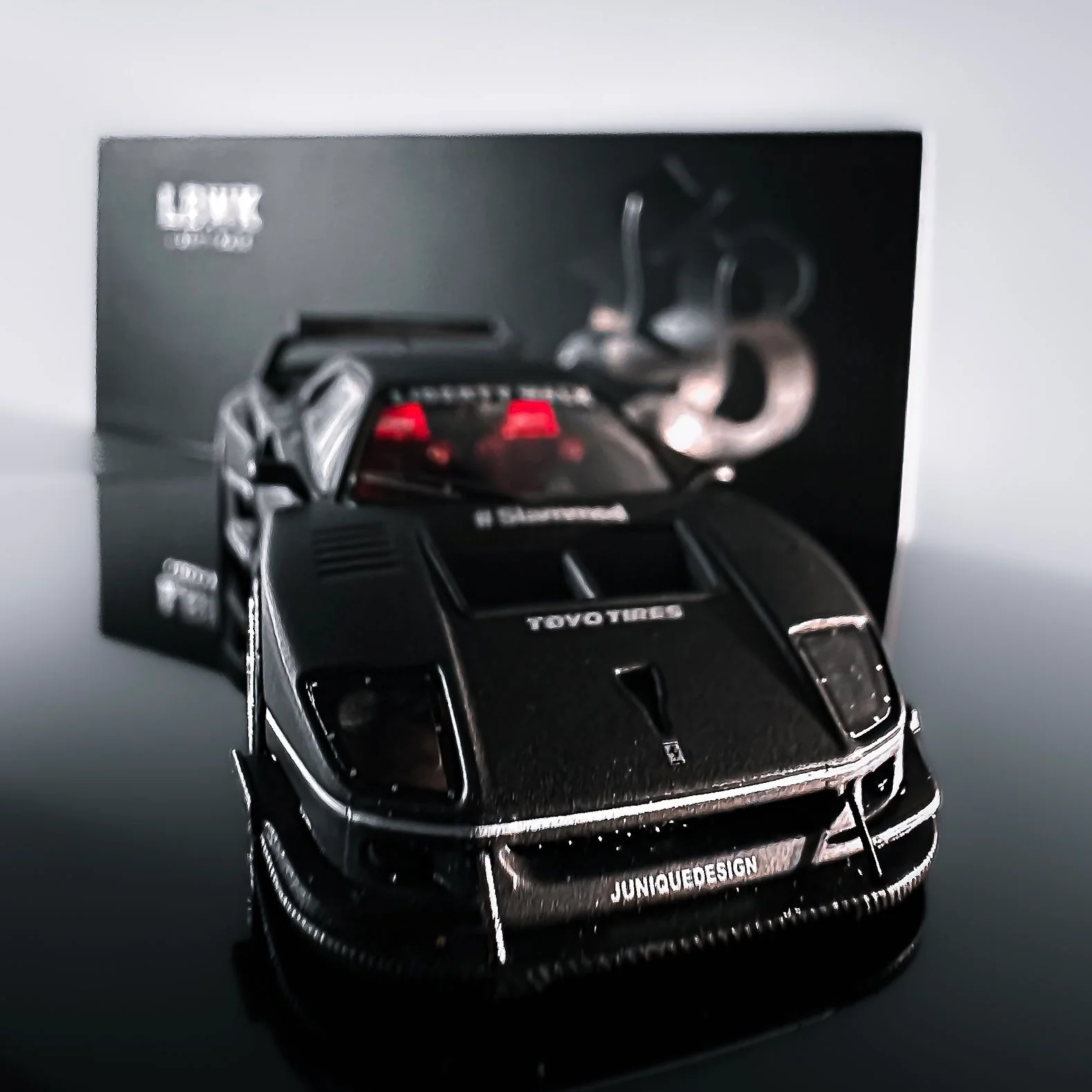 *OPENED* LBWK FERARRI F40 Matte Black HONG KONG TOYCAR SALON 2023 Special Edition - INNO64 - Image 2