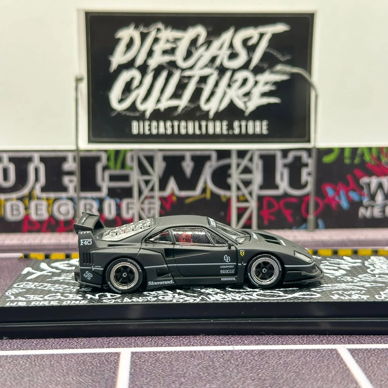 *OPENED* LBWK FERARRI F40 Matte Black HONG KONG TOYCAR SALON 2023 Special Edition - INNO64 - Image 4