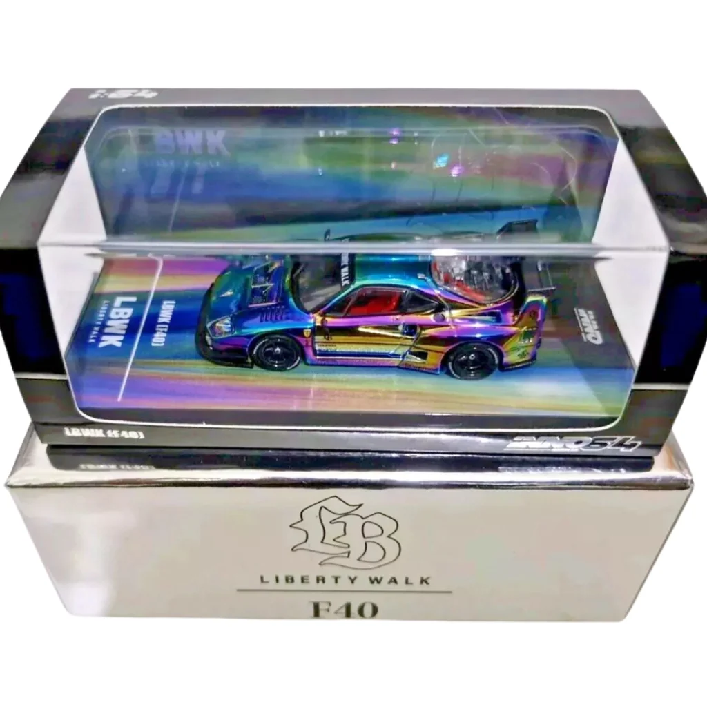 LBWK FERRARI F40 Chrome Silver *Chase* INNO64 1:64 - Image 2