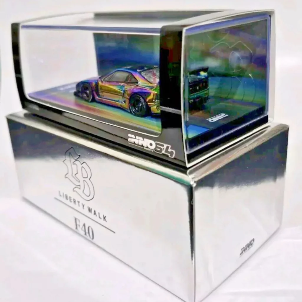 LBWK FERRARI F40 Chrome Silver *Chase* INNO64 1:64 - Image 3